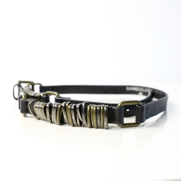 Bandolera Accessories - Bandolera genuine leather belt boho gipsy festival bohemian black metal gothic